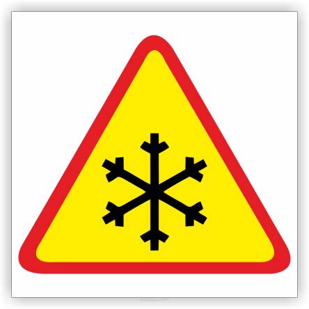 Znak drogowy Tablica informacyjna A-32 oszronienie jezdni - znak ostrzegawczy 60x60 cm