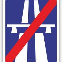 Znak drogowy Tablica informacyjna D10 koniec autostrady -znak informacyjny 60x60 cm