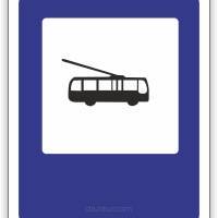 Znak drogowy Tablica informacyjna D16 przystanek trolejbusowy -znak informacyjny 40x40 cm