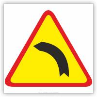 Znak drogowy Tablica informacyjna A-2 Niebezpieczny zakręt w lewo - znak ostrzegawczy 60x60 cm