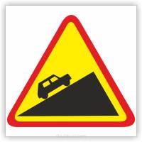 Znak drogowy Tablica informacyjna A-23 stromy podjazd - znak ostrzegawczy 60x60 cm