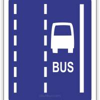 Znak drogowy Tablica informacyjna D12 Pas ruchu dla autobusów -znak informacyjny 40x40 cm