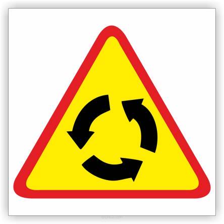 Znak drogowy Tablica informacyjna A-8 skrzyżowanie o ruchu okrężnym - znak ostrzegawczy 60x60 cm