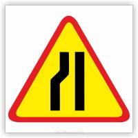 Znak drogowy Tablica informacyjna A-12c zwężenie jezdni- lewostronne - znak ostrzegawczy 60x60 cm