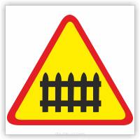 Znak drogowy Tablica informacyjna A-9 przejazd kolejowy z zaporami - znak ostrzegawczy 60x60 cm