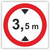Znak drogowy Tablica informacyjna B16 zakaz wjazdu pojazdów o wysokości ponad ...m- znak zakazu 30x30 cm