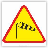 Znak drogowy Tablica informacyjna A-19 boczny wiatr - znak ostrzegawczy 60x60 cm