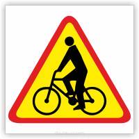 Znak drogowy Tablica informacyjna A-24 rowerzyści - znak ostrzegawczy 60x60 cm