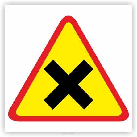 Znak drogowy Tablica informacyjna A-5 skrzyżowanie dróg - znak ostrzegawczy 60x60 cm