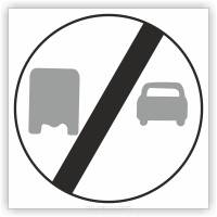 Znak drogowy Tablica informacyjna B28 koniec zakazu wyprzedzania przez samochody ciężarowe - znak zakazu 30x30 cm