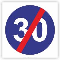 Znak drogowy Tablica informacyjna C15 koniec minimalnej prędkości -znak nakazu 30x30 cm