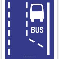 Znak drogowy Tablica informacyjna D11 Początek pasa ruchu dla autobusów -znak informacyjny 30x30 cm