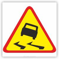 Znak drogowy Tablica informacyjna A-15 śliska jezdnia - znak ostrzegawczy 60x60 cm