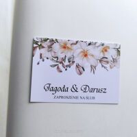Personalizowane zaproszenie na Ślub Wesele białe kwiaty