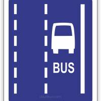 Znak drogowy Tablica informacyjna D12 Pas ruchu dla autobusów -znak informacyjny 60x60 cm