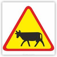 Znak drogowy Tablica informacyjna A-18a zwierzęta gospodarskie - znak ostrzegawczy 30x30 cm