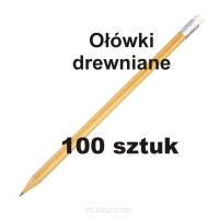 Ołówki drewniane z nadrukiem - 100 sztuk
