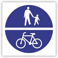 Znak drogowy Tablica informacyjna C16-13 droga jest przeznaczona dla pieszych i kierujących rowerami-znak nakazu 40x40 cm