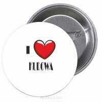 Przypinki buttony I LOVE KUDOWA  znaczki badziki z grafiką