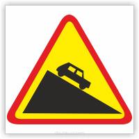 Znak drogowy Tablica informacyjna A-22 niebezpieczny zjazd- znak ostrzegawczy 40x40 cm