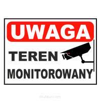 Tablica informacyjna UWAGA teren monitorowany