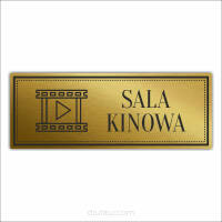 Tabliczka Złota Srebrna na drzwi SALA KINOWA piktogram nierdzewna grawer 