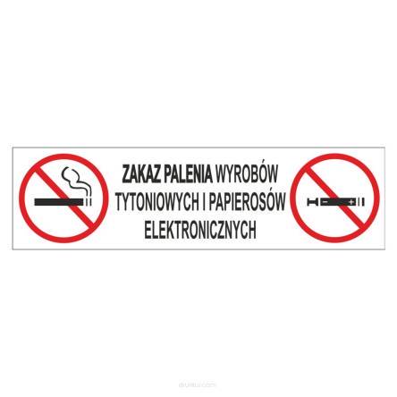Naklejka zakaz palenia e - papierosów 30x10 cm naklejki