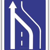 Znak drogowy Tablica informacyjna D14 koniec pasa ruchu -znak informacyjny 40x40 cm