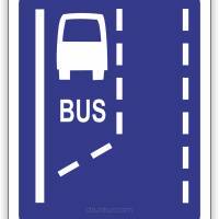 Znak drogowy Tablica informacyjna D11a Początek pasa ruchu dla autobusów -znak informacyjny 30x30 cm