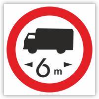 Znak drogowy Tablica informacyjna B17 zakaz wjazdu pojazdów o długości ponad ...m - znak zakazu 30x30 cm