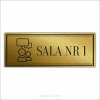 Tabliczka Złota Srebrna na drzwi SALA NR 1 piktogram nierdzewna grawer 
