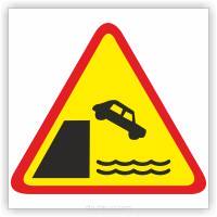 Znak drogowy Tablica informacyjna A-27 nabrzeże lub brzeg rzeki - znak ostrzegawczy 40x40 cm