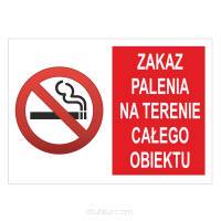 Tablica informacyjna zakaz palenia na terenie całego obiektu