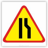 Znak drogowy Tablica informacyjna A-12b zwężenie jezdni- prawostronne - znak ostrzegawczy 40x40 cm