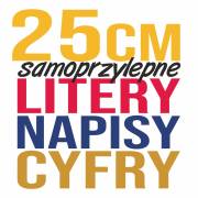 LITERY CYFRY SAMOPRZYLEPNE naklejki REKLAMA - 25 cm