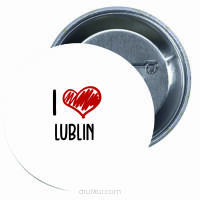 Przypinki buttony I LOVE LUBLIN znaczki badziki z grafiką