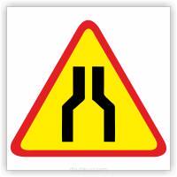 Znak drogowy Tablica informacyjna A-12a zwężenie jezdni- dwustronne - znak ostrzegawczy 40x40 cm