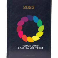 Kalendarz książkowy 2023 A5 tygodniowy z nadrukiem uv TWOJE LOGO GRAFIKA LUB TEKST  