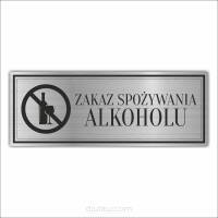Tabliczka piktogram Grawerowana ZAKAZ ALKOHOLU
