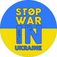 Naklejki STOP WARIN UKRAINE etykiety 100 szt.