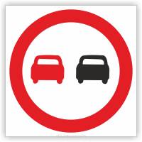 Znak drogowy Tablica informacyjna B25 zakaz wyprzedzania - znak zakazu 60x60 cm