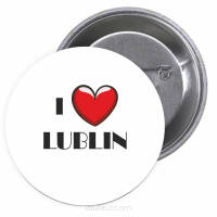Przypinki buttony I LOVE LUBLIN znaczki badziki z grafiką