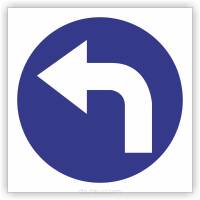 Znak drogowy Tablica informacyjna C4 nakaz jazdy w lewo za znakiem -znak nakazu 40x40 cm