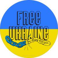 Naklejki FREE UKRAINE etykiety 100 szt.