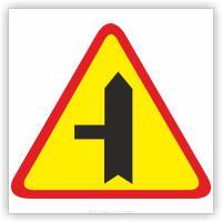Znak drogowy Tablica informacyjna A-6c skrzyżowanie  z drogą podporzątkowaną występującą po lewej stronie - znak ostrzegawczy 30x30 cm