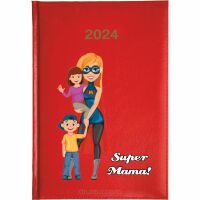 Kalendarz książkowy 2024 A5 tygodniowy z nadrukiem uv SUPER MAMA!