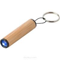Bambusowa mini latarka, brelok do kluczy z nadrukiem UV LOGO 50 szt