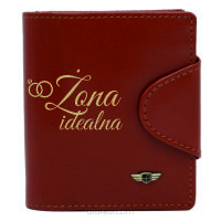 Stylowy damski portfel z napisem ŻONA IDEALNA box