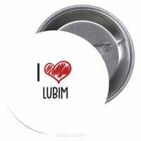 Przypinki buttony I LOVE LUBIN znaczki badziki z grafiką