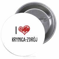 Przypinki buttony I LOVE KRYNICA-ZDRÓJ  znaczki badziki z grafiką